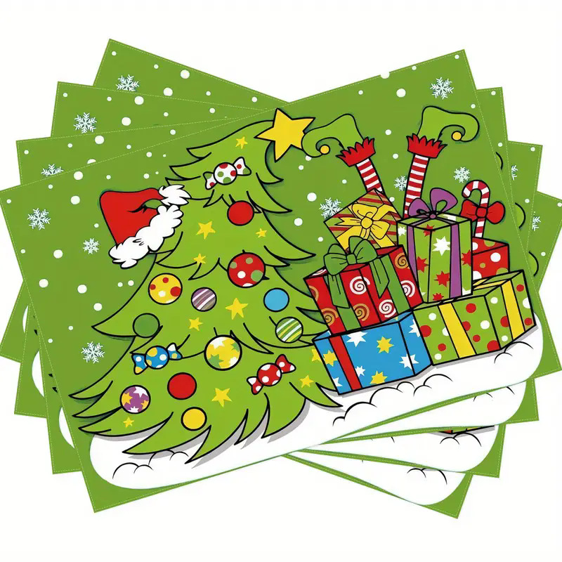 Transfronterizos lino almohadilla de mesa Aliexpress TEMU Amazon almohadilla de mesa cuadrada búfalo rojo almohadilla de Navidad Día de la Independencia