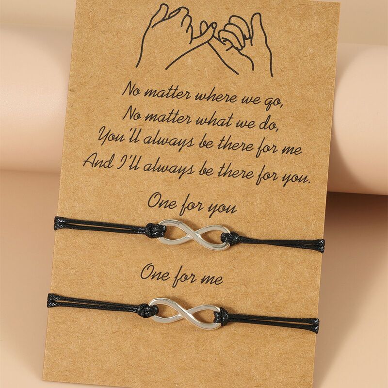 Factory Direct Sales Card Hand Jewelry Cross-Border Hot Selling Infinity Symbol Bracelet Personalized Niche Style 8-Shaped Infinity Bracelet Factory Direct Sales Card Hand Jewelry Cross-Border Hot Selling Infinity Symbol Bracelet Personalized Niche Style 8-Shaped Infinity Bracelet