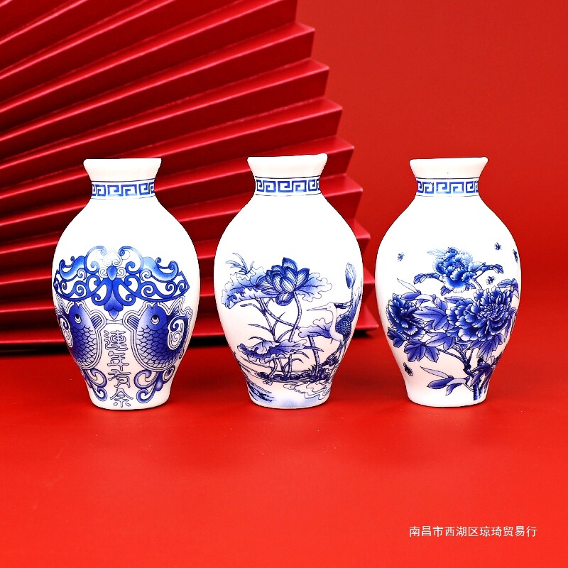 中国風陶磁器青花磁器花瓶冷蔵庫に記念品を貼った家庭装飾品ビジネスは老外ギフト磁石大を送る|undefined