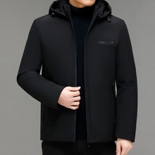 品牌专柜中年爸爸男装棉服短款连帽轻薄厚款商务棉衣大码外套冬季