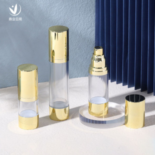 Gold imitation Anodized AS vacuum bottle skin care products sub-packed emulsion empty bottle 50ml hydrating press spray bottle