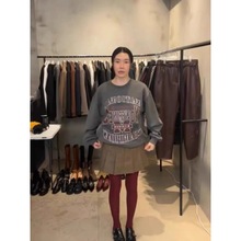 韩国东大门代购女2024早秋时尚经典字母印花休闲套头卫衣