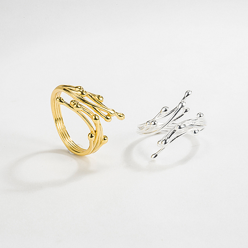 Casual Geometric Sterling Silver Plating Open Ring 1 Piece