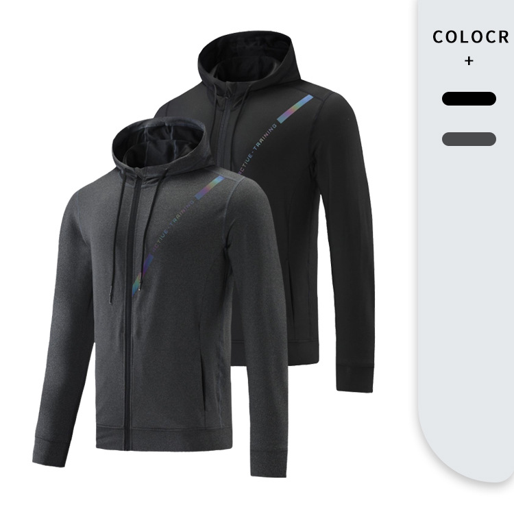 Basketball Jacket Autumn And Winter Outdoor Running Zipper Hooded Sports Jacket Men Quick Dry Sportswear Jacket Men