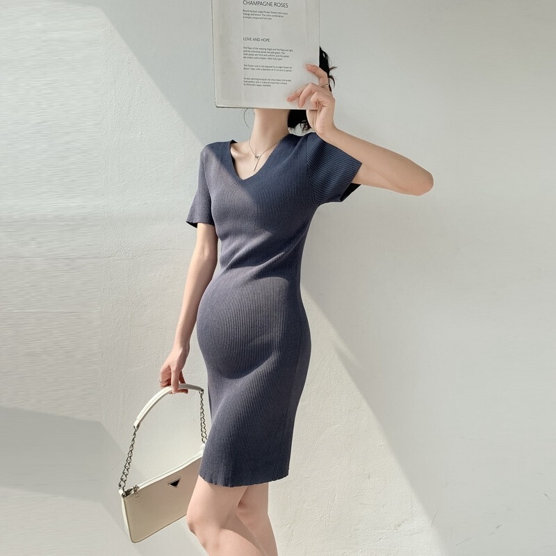 Real Price 2026 Spring/Summer New Fashion Stylish Mom-Friendly Tight-Fitting Stretch Maternity Knit Dress Real Price 2026 Spring/Summer New Fashion Stylish Mom-Friendly Tight-Fitting Stretch Maternity Knit Dress