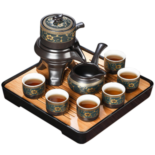✅ Lazy Tea Set for Home Use, Anti-Scalding Teapot, Ceramic Kung Fu Tea Cups, Stone Grinding Semi-Automatic Tea Maker