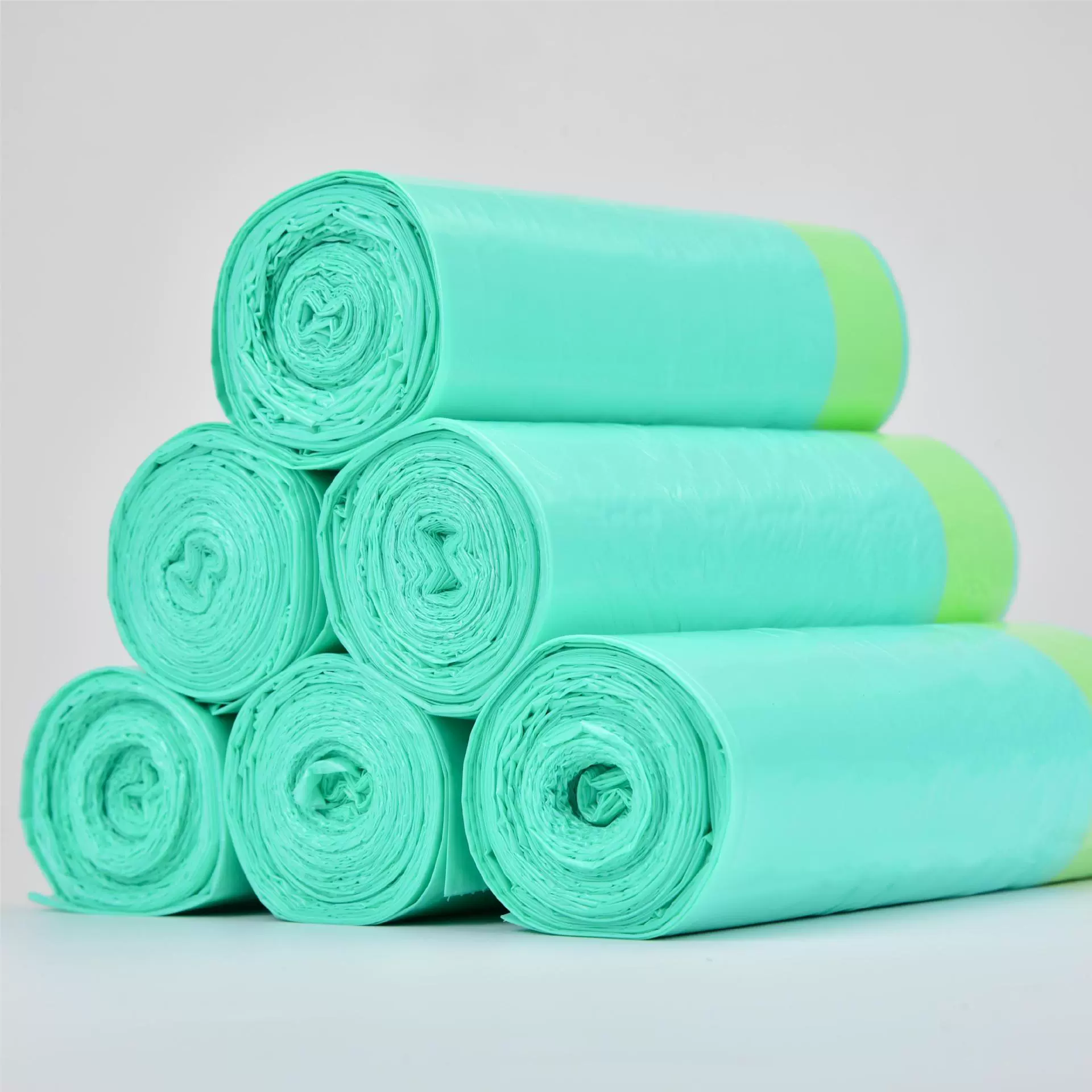 Разлагаемый зеленый мешок для мусора на шнурке Автоматический корпус Балка Веревка Пирсинг Портативный мешок для мусора Заводская Настройка