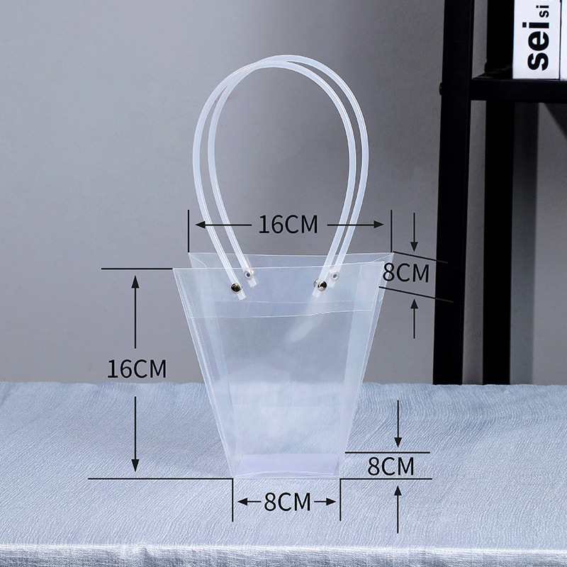 Directo de fábrica transparente flor bolso trapezoidal ramo bolso de mano Día DE LA Madre bolsa de regalo de mano