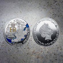 英国女王90周年纪念币 加拿大枫叶金银币生日纪念币 彩色收藏外币