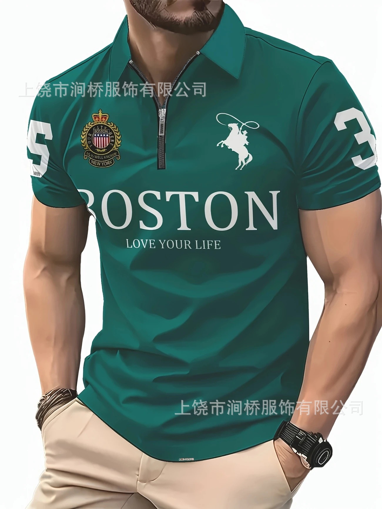 Polo de hombre con estampado 3D para comercio transfronterizo 2025, camiseta polo sin mangas informal con patrón para hombre, estilo D de seda helada.