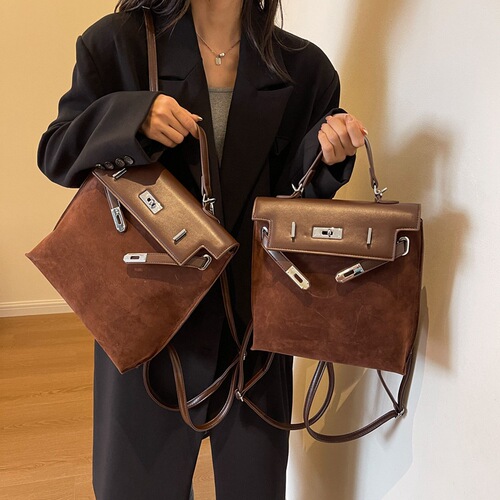 Autumn and winter versatile retro fashion casual large-capacity bag for women  new commuter backpack high-end large bag