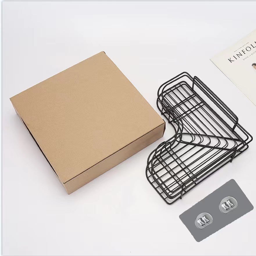 Baño Rack de almacenamiento Punch-libre montado en la pared de esquina lavabo baño montado en la pared inodoro triángulo cocina rack de almacenamiento