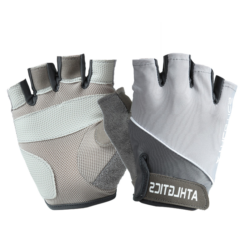 Bicicleta Medio dedo guantes deportivos hombres y mujeres fitness humedad wicking transpirable resistente al desgaste al aire libre equitación de seda de hielo guantes antideslizantes