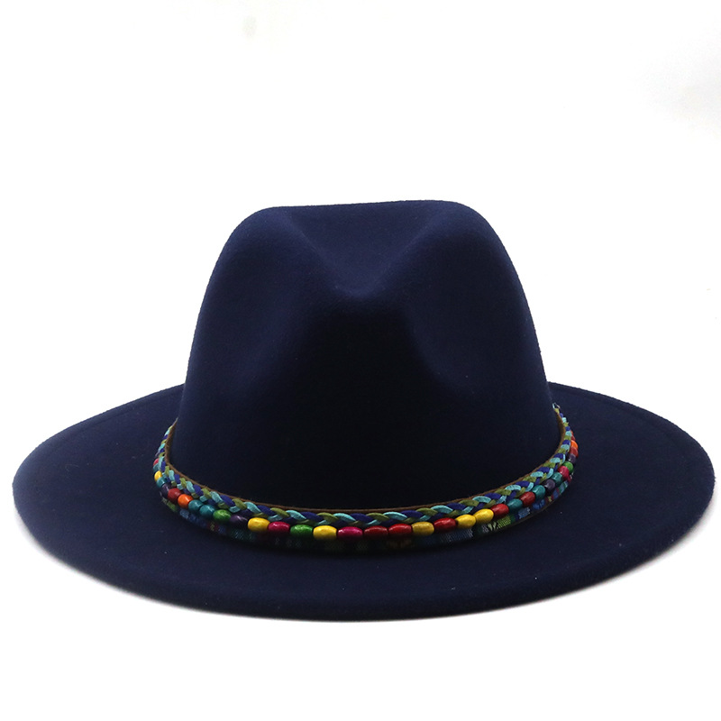 Retro Flat Big Brimmed Woolen Jazz Top Hat Wholesale Nihaojewelry display picture 3