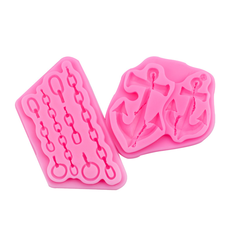 Ancla de la cadena molde silicona creativo hornear decoración fondant cake chocolate mousse DIY Accesorios