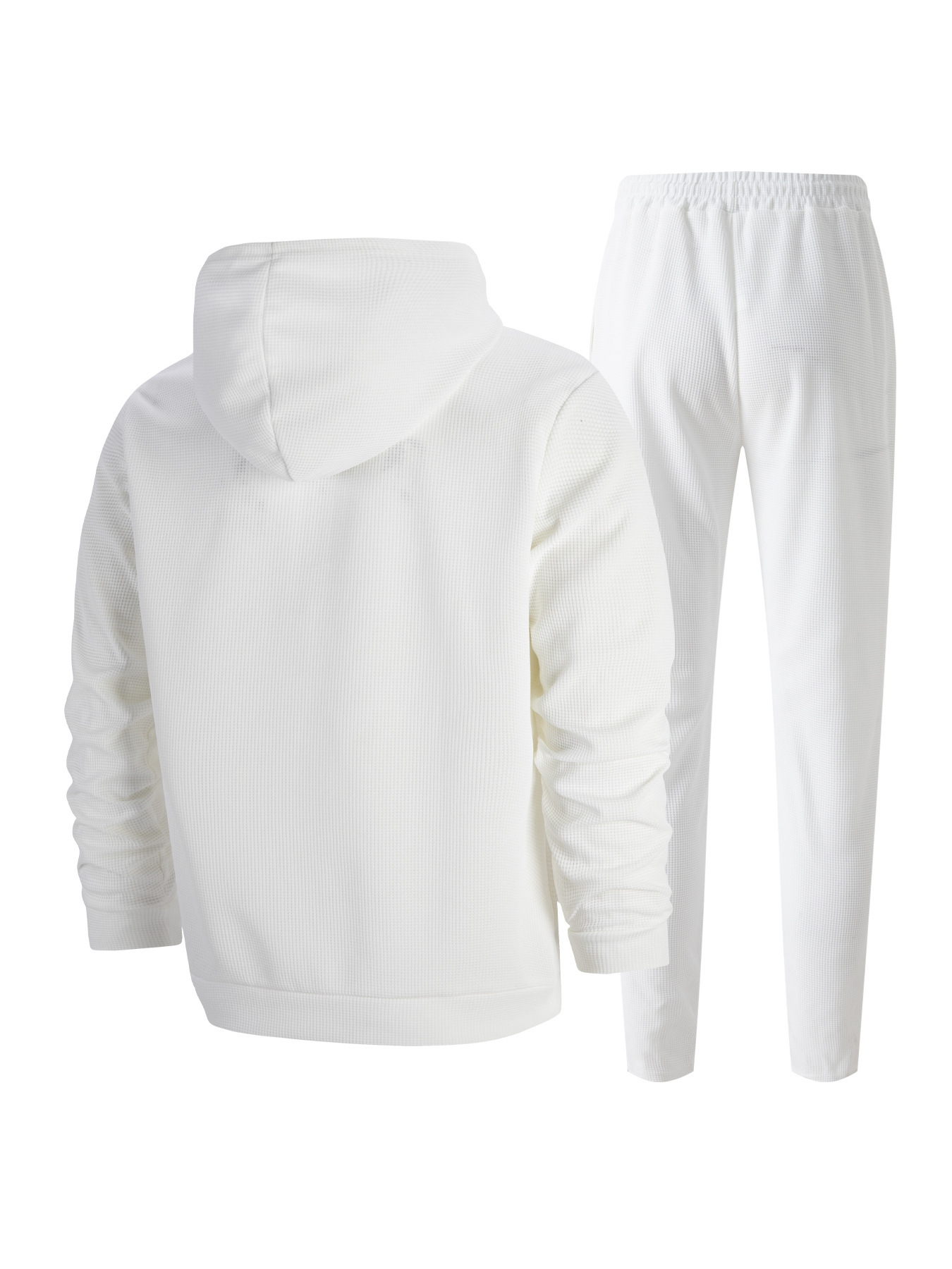 Men's Waffle-Knit Half-Zip Hoodie & Jogger Set – Breathable Lightweight Loungewear (S-XXXL, 5 Colors)_voghion.com