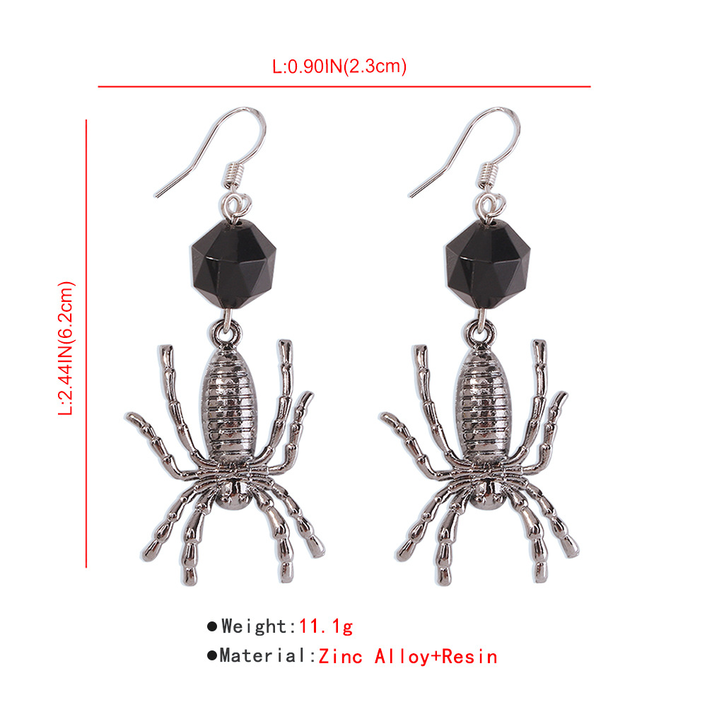 22g Weight No Inlaid Inlay Material Earrings Classification Housewarming, Anniversary, Business, Wedding, Travel, Birthday, Festival Occasion Alloy Material Halloween Festival Geometric Pattern Women'S Gender Fashion Style Halloween New Spider Geometric Alloy Diamond Earrings Wholesale Nihaojewelry 11