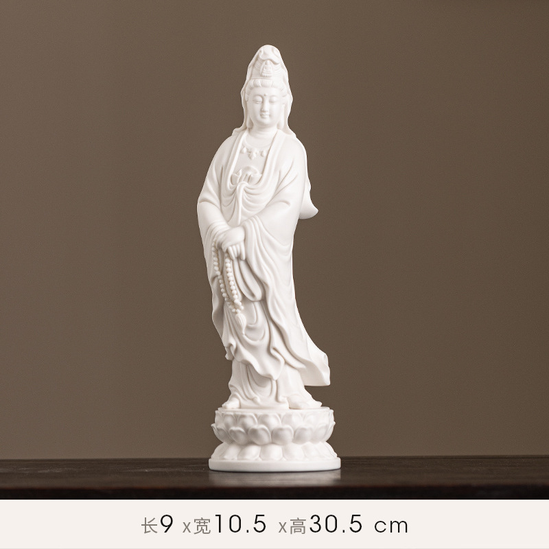 德化白瓷陶瓷南海观音佛像摆件家用站立像观音菩萨供奉观世音菩萨|undefined