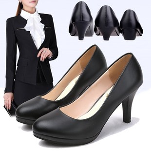 Comfortable Professional Shoes, Work Shoes, Formal Etiquette Interview Shoes, Women's Shoes, Small Leather Shoes, Single Shoes, Mid-Heel, Autumn Black Shoes, Spring