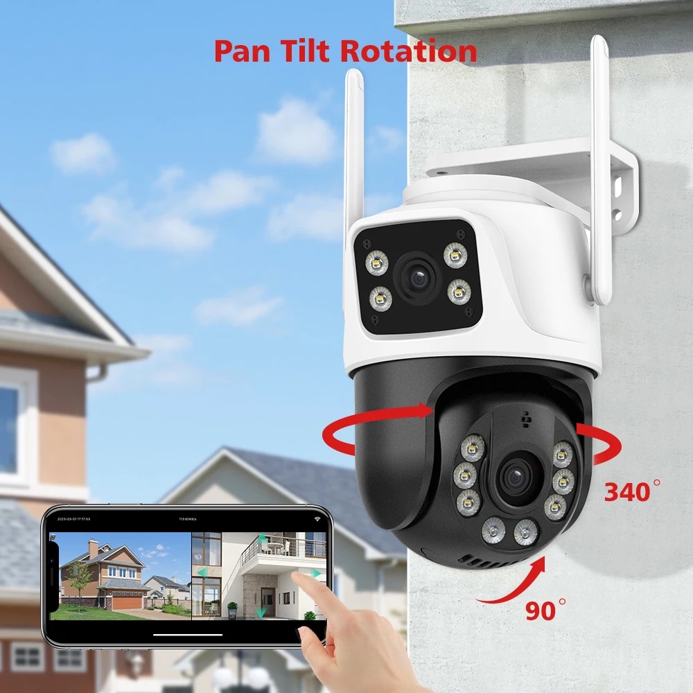 Xiongmai Dual-Lens Dual-Screen Wireless Wifi Camera Outdoor High-Definition Smart Dual-Camera Shenzhen Security Monitoring