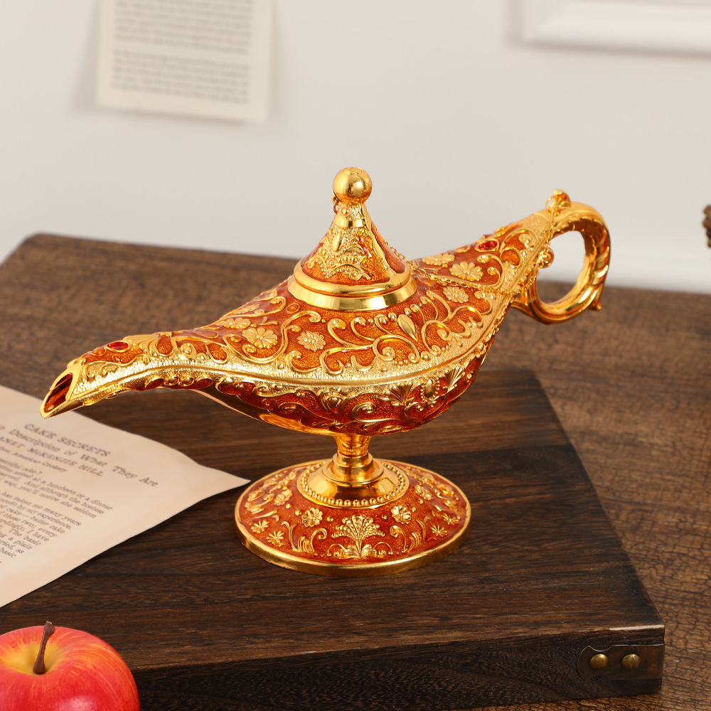 (2개) 유럽 ??알라딘 마법 램프 장식품 복고풍 절묘한 금속 공예 창의적인 가정 고전 궁전 스타일 장식