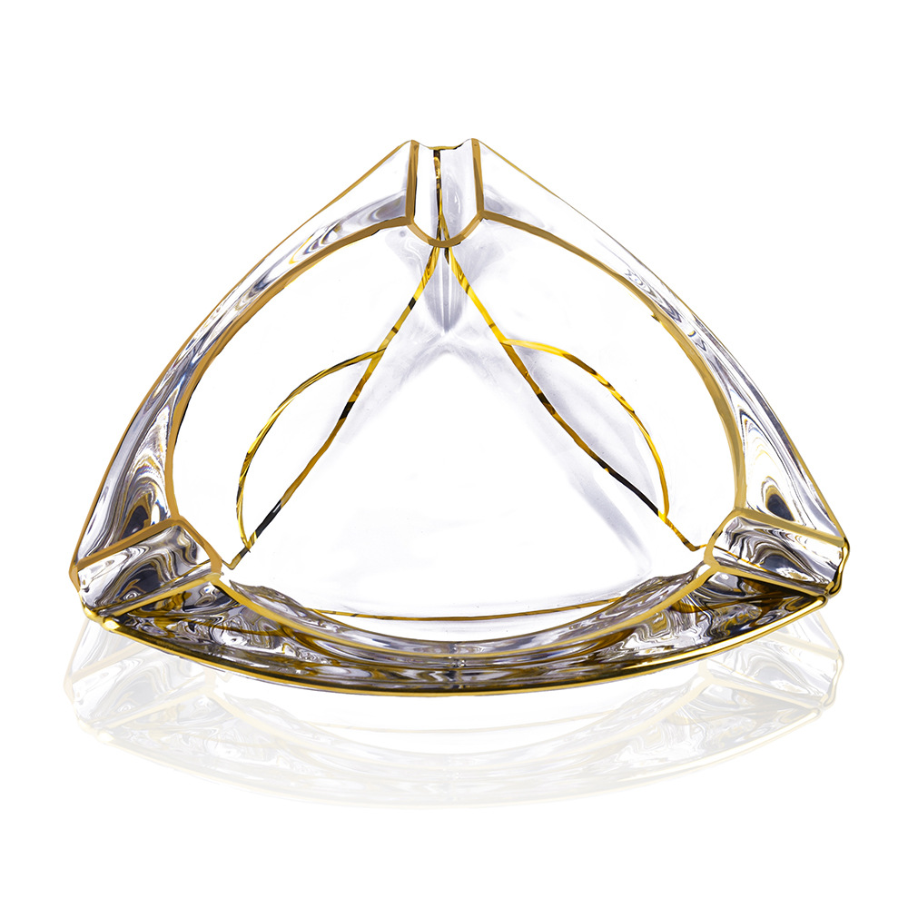 水晶玻璃雪茄烟灰缸 北欧轻奢家居用品摆件 创意高档装饰软装摆件