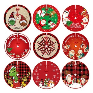 Christmas decorations Christmas tree tree skirt creative exquisite printing tree bottom decoration apron carpet mat scene layout