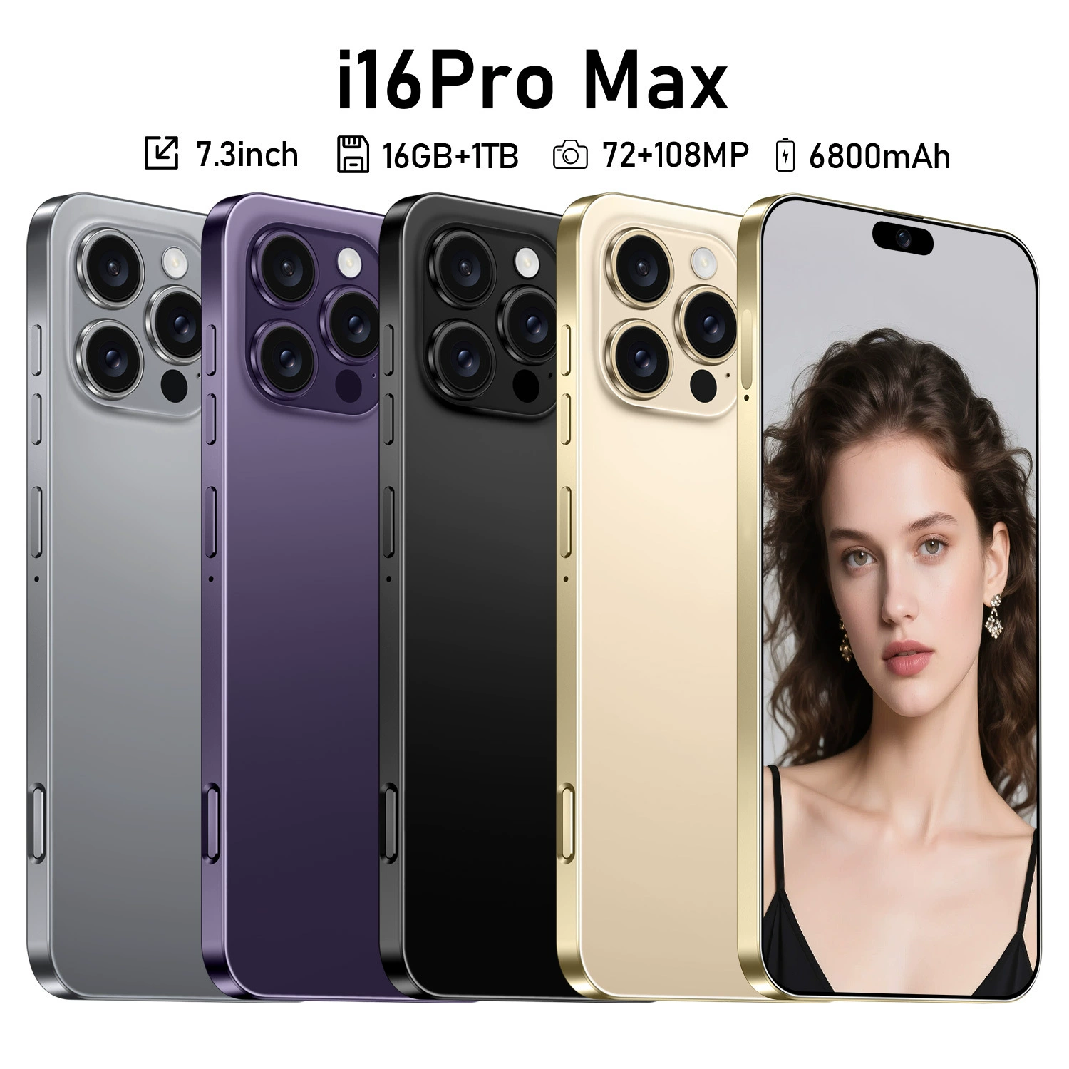 (Cross-border trading), mobile phone, smartphone, intel core i16, 16 pro max, Android 14, wide screen