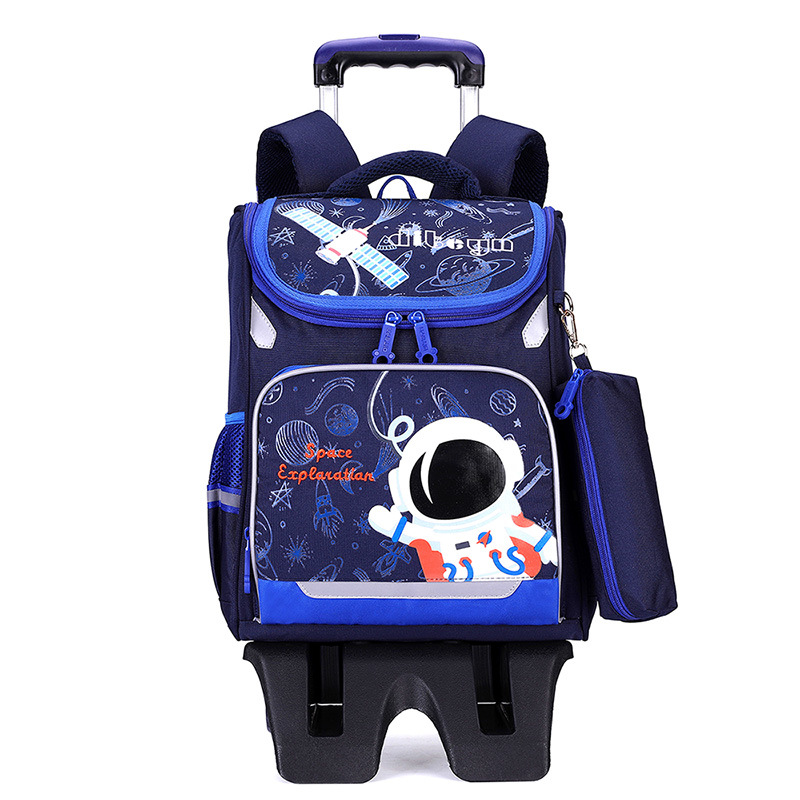 Nuevo diterano Escuela Primaria estudiante carro mochila niños y niñas Grado 1-3-4 ligero de seis ruedas subir escaleras con ruedas