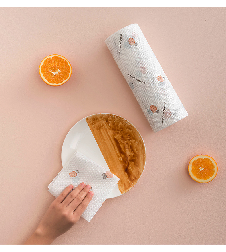 Lazy Person Dish Cloth Thickened Kitchen Disposable Cleaning Absorbent Oil-Removing Enlarged Paper Towel