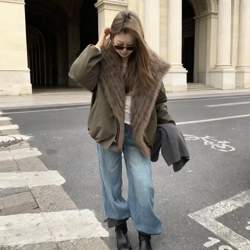 Fox Fur Large Collar 9 Goose down Loose Parka Women's Short Winter New Fur Coat