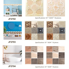 Factory Wholesale New European Style Fake Mosaic Tile Sticker for Kitchen and Bathroom, Oil and Waterproof PVC Wall Sticker