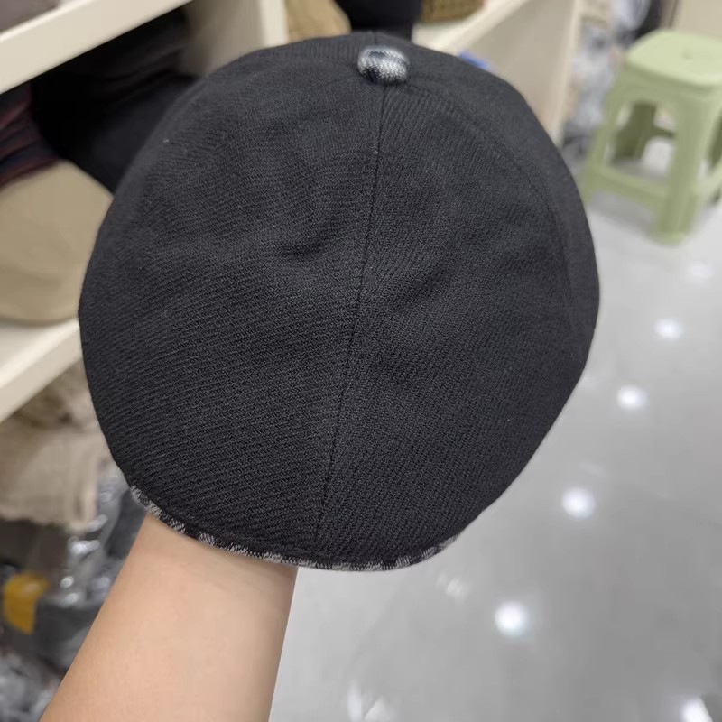 2025新款格子毛呢显瘦前进帽子女秋冬百搭保暖网红减龄呢子鸭舌帽|undefined