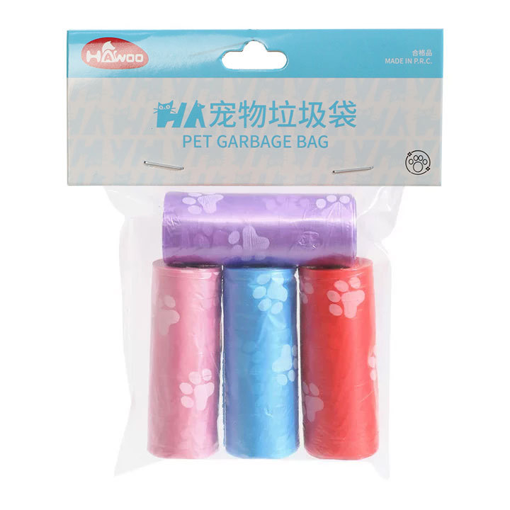 Bolsa de basura para mascotas en stock bolsa de recogida de rollos de impresión de colores al por mayor bolsa de recogida de mascotas bolsa de basura