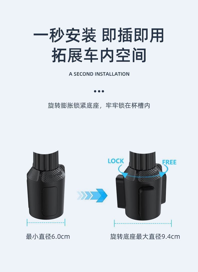 Car-mounted foldable small table, floating in-car dining tray, car dining table, cup holder, water cup slot, phone stand, storage tray