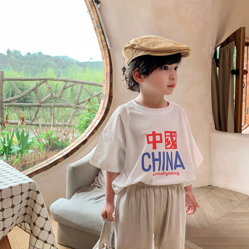 Children T-shirt 2021 new pattern Korean Edition men and women T-shirts Base coat children summer Short sleeved T-shirt baby jacket