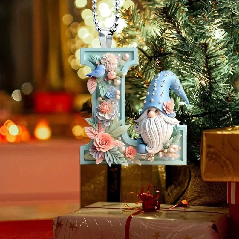 Новогодний акриловый кулон для зеркала заднего вида автомобиля, украшение для рюкзака, с надписью, в виде рождественской елки, для трансграничной доставки.