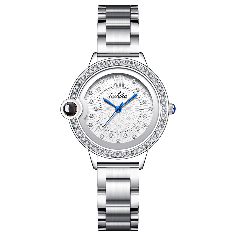 Relógio de pulso de quartzo de luxo leve e luxuoso de 2024 com diamantes novos e luxuosos, à prova d'água e moderno, de couro, para mulheres_voghion.com