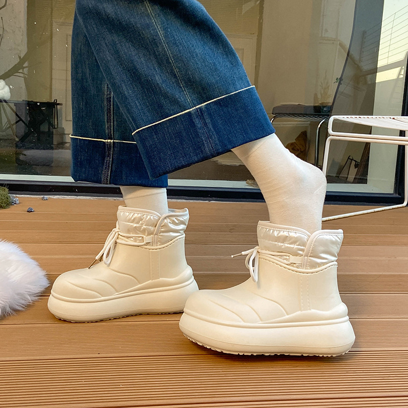 Xh8802 High-Top Down Waterproof For Women Winter 2025 New Style Outdoor Non-Slip Fleece-Lined Warm Heel Cotton Shoes_voghion.com