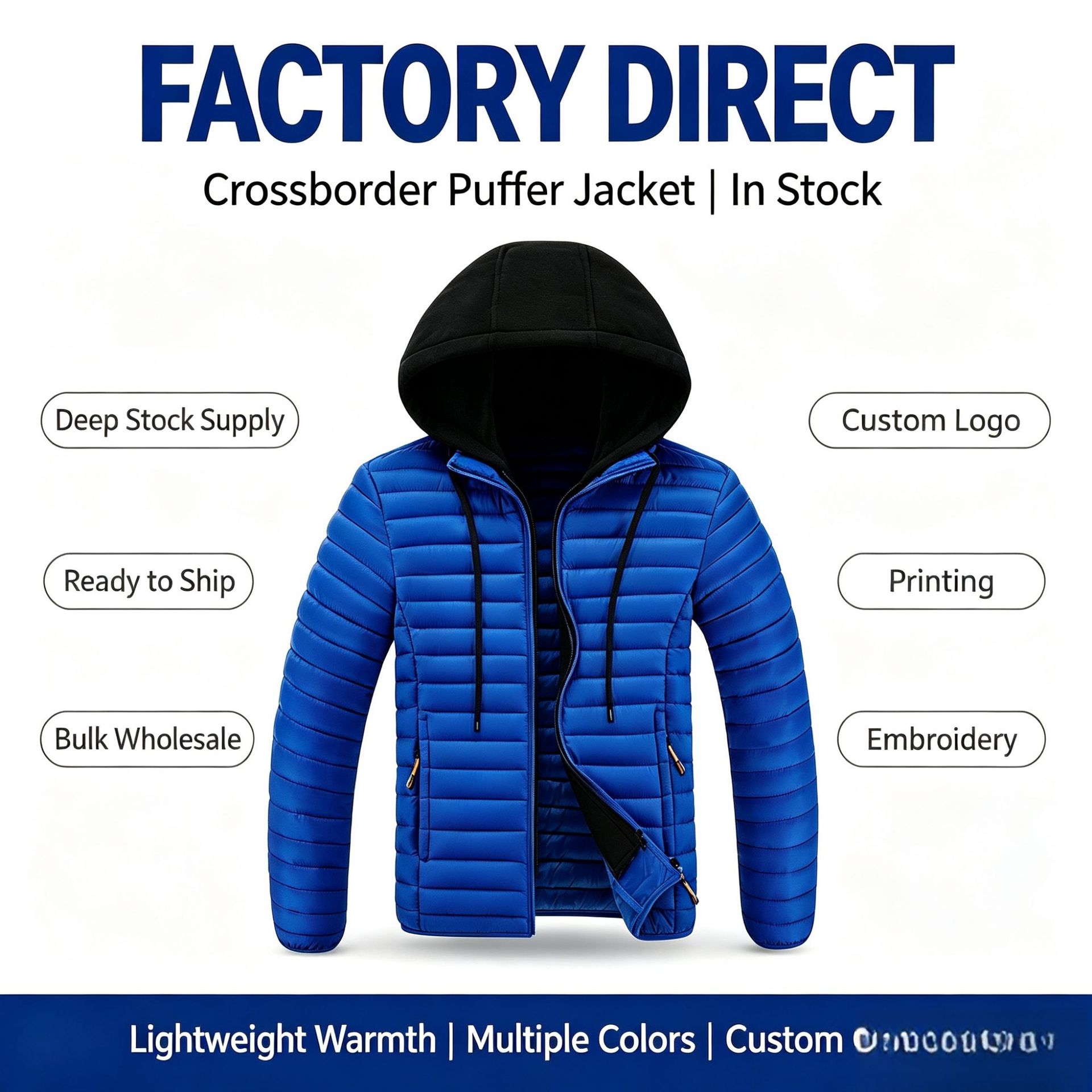 Autumn and winter men's lightweight hooded cotton jacket, portable and packable, plus-size casual warm cotton coat, cross-border
