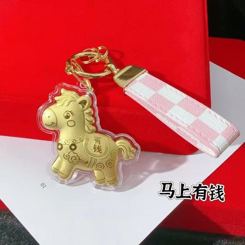 すぐにお金がもらえるキーホルダー、ゴールドペンダント、男性と女性のカップルバッグペンダント、クリエイティブな個性、かわいいキーホルダーギフト|undefined