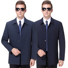 2025春秋夹克百搭商务休闲男装外套中老年大码宽松爸爸装男款风衣