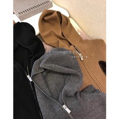 品质推荐！好看又好穿~慵懒篙级简奢半拉链宽松羊毛针织毛衣女冬