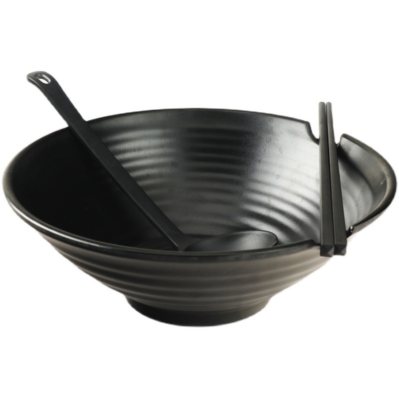 Cuenco especial de la porcelana de imitación del cuenco grande caliente picante para la tienda comercial de los tallarines Tazón negro de los tallarines del vajilla de la melamina A5 cuenco plástico de la nuez del cuenco de sopa