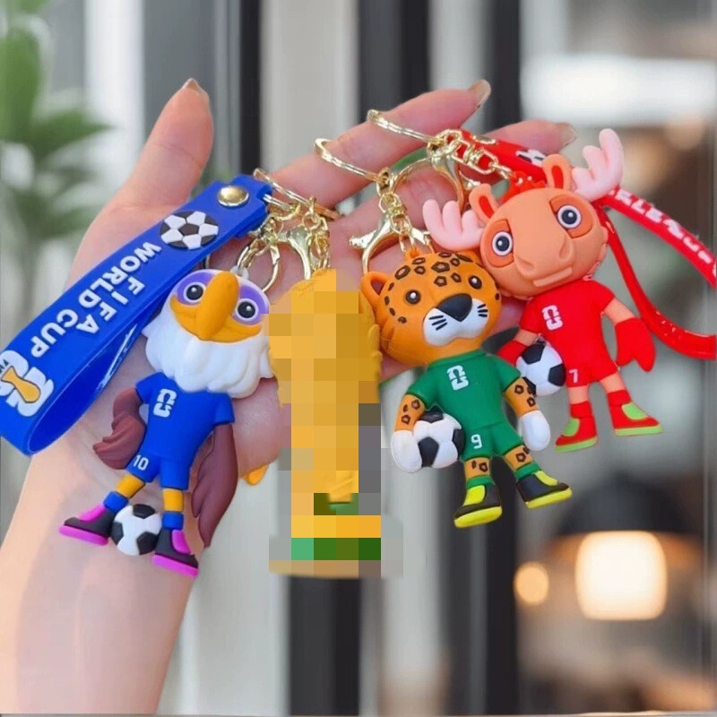 Cross-border US-Canada-Mexico World Cup mascot keychain pendant cute cartoon doll keychain small gift wholesale Cross-border US-Canada-Mexico World Cup mascot keychain pendant cute cartoon doll keychain small gift wholesale