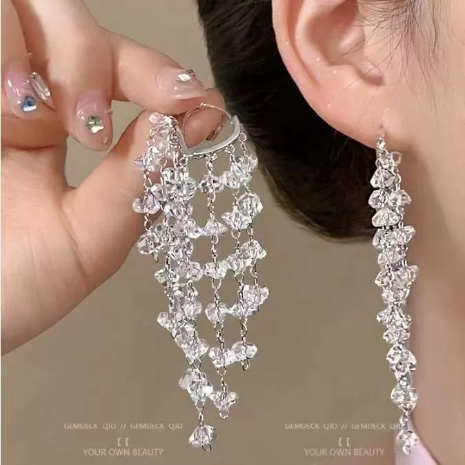Earrings 925 silver, Korean simple elegant design, long dangling & stud options, lightweight