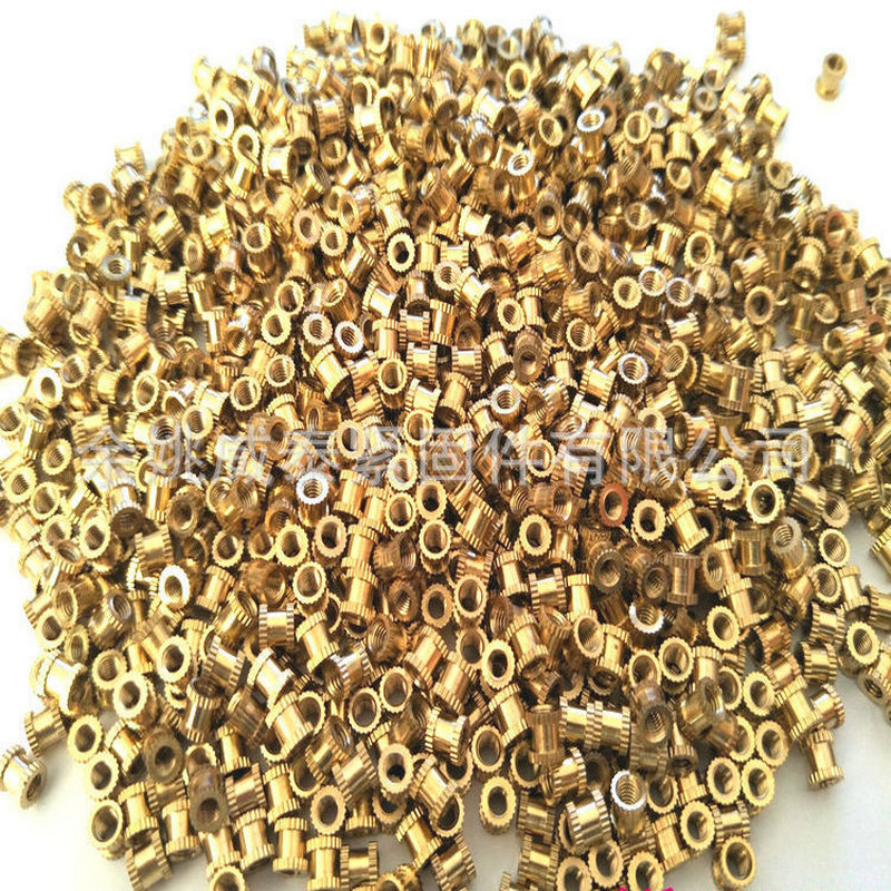 滚花铜螺母M3注塑铜螺母M3.5双槽铜螺母M4铜花母M5镶嵌铜螺母M6M8