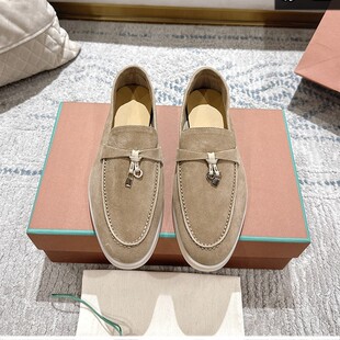 2026 Spring and Autumn New Old Money Style LP Loafers Women's Flat Casual White Soled Single Shoes Slip-on Lazy Shoes 3