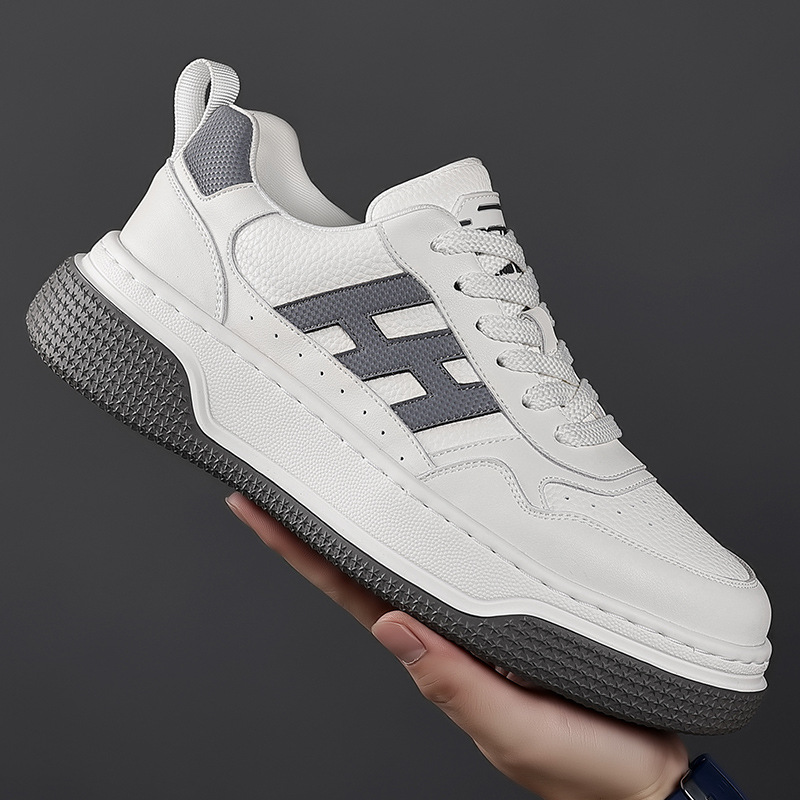 Primavera nuevas zapatillas de deporte para hombre transpirables tendencia coreana ligera absorción de impactos zapatos casuales deportivos zapatos blancos hombres al por mayor
