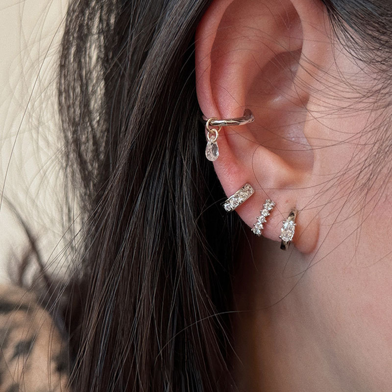 Small sophisticated fashionable trend earrings with zircon…